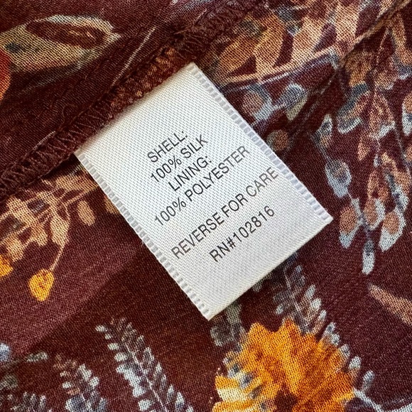 Floral Silk Dress Sz Small - Picture 9 of 10